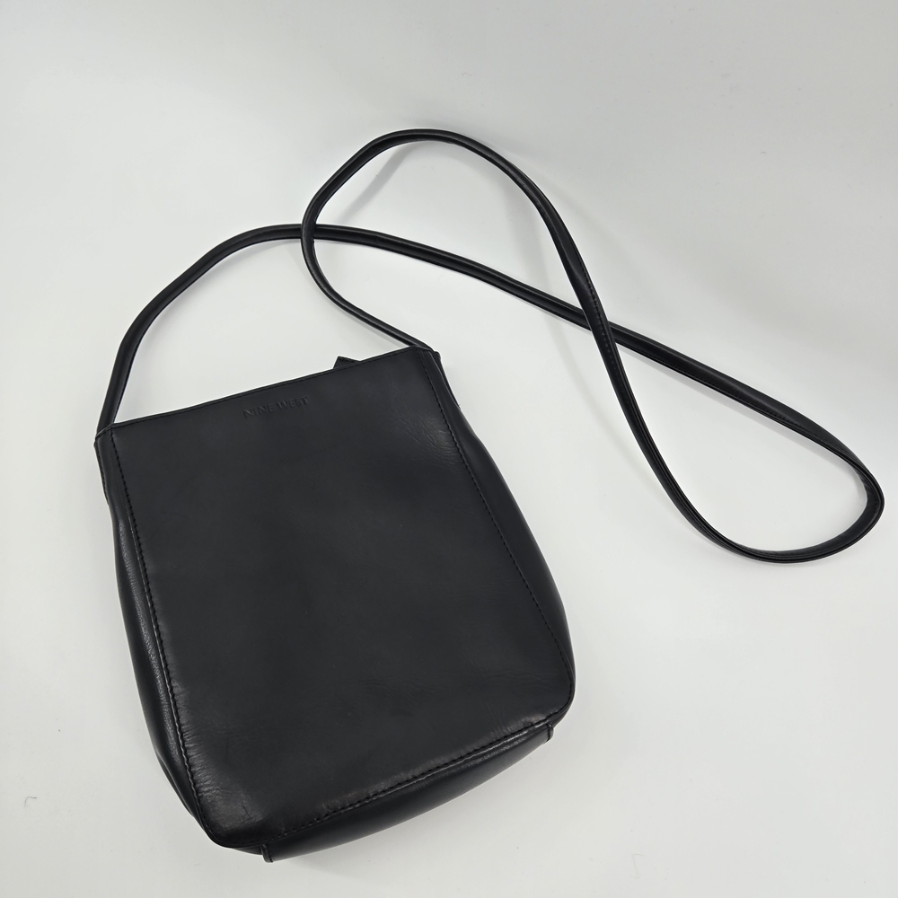 Vintage Nine West Black Leather Crossbody Bag